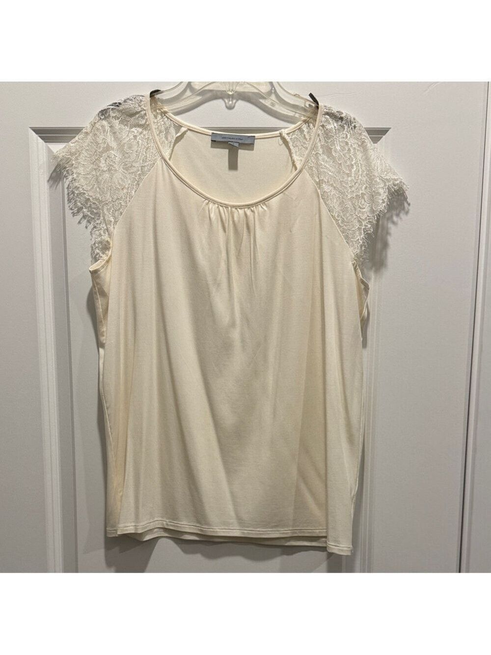 Elegant Cream Lace Sleeve Women's Top